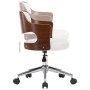Silla oficina giratoria madera curvada cuero sintético blanco de vidaXL, Sillas de oficina - Ref: Foro24-3054849, Precio: 148...