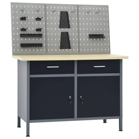 Workbench with three wall panels by vidaXL, Work tables - Ref: Foro24-3053428, Price: 388,72 €, Discount: %