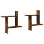 Estantes pared 2 uds madera ingeniería roble ahumado 50x12x50cm en Estanterías | Comprar online en Foru.es