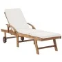 Sun loungers with cushion 2 pcs solid cream teak wood by vidaXL, Loungers - Ref: Foro24-3054633, Price: 618,24 €, Discount: %