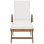 Sun loungers with cushion 2 pcs solid cream teak wood by vidaXL, Loungers - Ref: Foro24-3054633, Price: 618,24 €, Discount: %