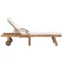 Sun loungers with cushion 2 pcs solid cream teak wood by vidaXL, Loungers - Ref: Foro24-3054633, Price: 618,24 €, Discount: %