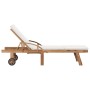 Tumbonas con cojín 2 uds madera maciza de teca crema de vidaXL, Tumbonas - Ref: Foro24-3054633, Precio: 564,77 €, Descuento: %