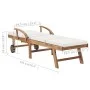 Sun loungers with cushion 2 pcs solid cream teak wood by vidaXL, Loungers - Ref: Foro24-3054633, Price: 618,24 €, Discount: %