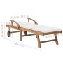 Tumbonas con cojín 2 uds madera maciza de teca crema de vidaXL, Tumbonas - Ref: Foro24-3054633, Precio: 564,77 €, Descuento: %