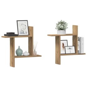 Estantes pared 2 uds madera ingeniería artisian 50x12x50 cm en Estanterías | Comprar online en Foru.es