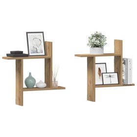 Estantes pared 2 uds madera ingeniería artisian 50x12x50 cm en Estanterías | Comprar online en Foru.es