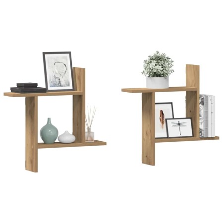 Estantes pared 2 uds madera ingeniería artisian 50x12x50 cm en Estanterías | Comprar online en Foru.es