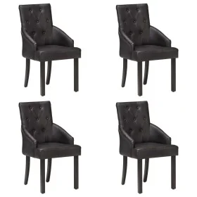 Esszimmerstühle, 4 Einheiten, schwarzes echtes Ziegenleder von vidaXL, Essstühle - Ref: Foro24-3056699, Preis: 714,53 €, Raba...