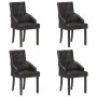 Sillas de comedor 4 unidades cuero auténtico de cabra negro de vidaXL, Sillas de comedor - Ref: Foro24-3056699, Precio: 714,5...