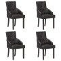 Sillas de comedor 4 unidades cuero auténtico de cabra negro de vidaXL, Sillas de comedor - Ref: Foro24-3056699, Precio: 724,4...