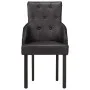 Sillas de comedor 4 unidades cuero auténtico de cabra negro de vidaXL, Sillas de comedor - Ref: Foro24-3056699, Precio: 714,5...