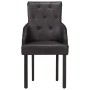 Sillas de comedor 4 unidades cuero auténtico de cabra negro de vidaXL, Sillas de comedor - Ref: Foro24-3056699, Precio: 724,4...