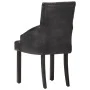 Sillas de comedor 4 unidades cuero auténtico de cabra negro de vidaXL, Sillas de comedor - Ref: Foro24-3056699, Precio: 714,5...