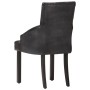 Sillas de comedor 4 unidades cuero auténtico de cabra negro de vidaXL, Sillas de comedor - Ref: Foro24-3056699, Precio: 724,4...