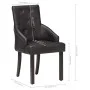Sillas de comedor 4 unidades cuero auténtico de cabra negro de vidaXL, Sillas de comedor - Ref: Foro24-3056699, Precio: 714,5...