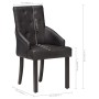 Sillas de comedor 4 unidades cuero auténtico de cabra negro de vidaXL, Sillas de comedor - Ref: Foro24-3056699, Precio: 724,4...