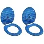 WC-Sitze mit Deckel 2 Stück MDF blaues Wassertropfen-Design von vidaXL, Toiletten- und Bidetsitze - Ref: Foro24-3056406, Prei...