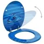 Asientos de inodoro con tapa 2 uds MDF azul diseño gota de agua de vidaXL, Asientos de inodoros y bidés - Ref: Foro24-3056406...