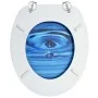 Asientos de inodoro con tapa 2 uds MDF azul diseño gota de agua de vidaXL, Asientos de inodoros y bidés - Ref: Foro24-3056406...