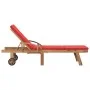 Tumbonas con cojines 2 unidades madera maciza de teca rojo de vidaXL, Tumbonas - Ref: Foro24-3054637, Precio: 469,02 €, Descu...