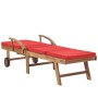 Tumbonas con cojines 2 unidades madera maciza de teca rojo de vidaXL, Tumbonas - Ref: Foro24-3054637, Precio: 471,05 €, Descu...