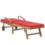 Tumbonas con cojines 2 unidades madera maciza de teca rojo de vidaXL, Tumbonas - Ref: Foro24-3054637, Precio: 469,02 €, Descu...