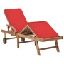 Tumbonas con cojines 2 unidades madera maciza de teca rojo de vidaXL, Tumbonas - Ref: Foro24-3054637, Precio: 471,05 €, Descu...