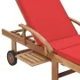 Tumbonas con cojines 2 unidades madera maciza de teca rojo de vidaXL, Tumbonas - Ref: Foro24-3054637, Precio: 469,02 €, Descu...