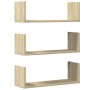 Estantes pared 2 uds madera ingeniería roble Sonoma 58x18x18 cm en Estanterías | Comprar online en Foru.es