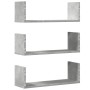 Estantes pared 2 uds madera ingeniería gris hormigón 58x18x18cm en Estanterías | Comprar online en Foru.es