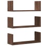 Estantes pared 3 uds madera ingeniería marrón roble 58x18x18cm en Estanterías | Comprar online en Foru.es