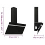 Campana extractora pared acero y vidrio templado negro 90 cm de vidaXL, Extractores - Ref: Foro24-51673, Precio: 236,36 €, De...
