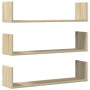 Estantes pared 3 uds madera ingeniería roble Sonoma 80x18x18 cm en Estanterías | Comprar online en Foru.es