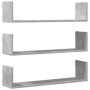 Estantes pared 3 uds madera ingeniería gris hormigón 80x18x18cm en Estanterías | Comprar online en Foru.es