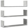 Estantes pared 3 uds madera ingeniería gris hormigón 80x18x18cm en Estanterías | Comprar online en Foru.es