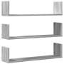 Estante de pared 3 uds madera ingeniería gris Sonoma 80x18x18cm en Estanterías | Comprar online en Foru.es