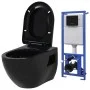 Inodoro de pared con cisterna oculta cerámica negro by vidaXL, Bathrooms - Ref: Foro24-3054479, Price: 321,71 €, Discount: %