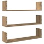 Estantes de pared 3 uds madera ingeniería artisian 80x18x18 cm en Estanterías | Comprar online en Foru.es