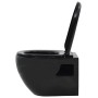 Inodoro de pared con cisterna oculta cerámica negro de vidaXL, Baños - Ref: Foro24-3054479, Precio: 317,87 €, Descuento: %