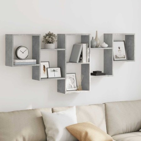 Estantería de pared madera ingeniería gris hormigón 159x18x66cm en Estanterías | Comprar online en Foru.es