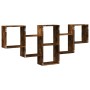 Estantería de pared madera ingeniería roble ahumado 159x18x66cm en Estanterías | Comprar online en Foru.es