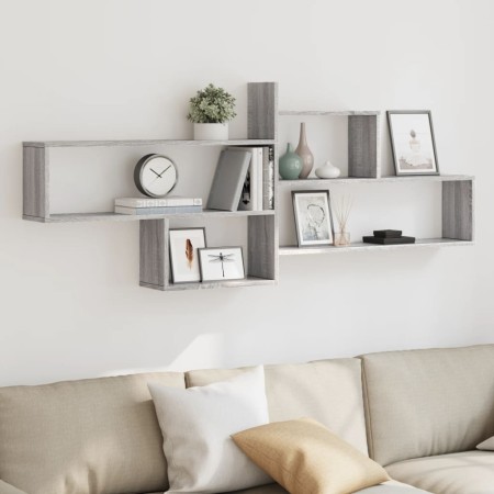 Estante de pared madera ingeniería gris Sonoma 167,5x18x68 cm en Estanterías | Comprar online en Foru.es