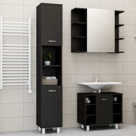 Juego de muebles de baño 3 pzas madera ingeniería negro de vidaXL, Muebles de baño - Ref: Foro24-3056953, Precio: 189,40 €, D...