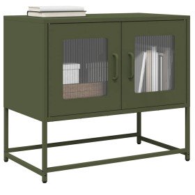 Mueble de TV acero laminado en frío verde oliva 68x39x60,5 cm en Muebles TV | Comprar online en Foru.es
