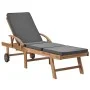 Tumbonas con cojín 2 uds madera maciza de teca gris oscuro de vidaXL, Tumbonas - Ref: Foro24-3054634, Precio: 611,74 €, Descu...