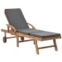 Tumbonas con cojín 2 uds madera maciza de teca gris oscuro de vidaXL, Tumbonas - Ref: Foro24-3054634, Precio: 578,55 €, Descu...