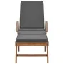 Tumbonas con cojín 2 uds madera maciza de teca gris oscuro de vidaXL, Tumbonas - Ref: Foro24-3054634, Precio: 611,74 €, Descu...