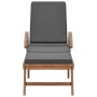 Tumbonas con cojín 2 uds madera maciza de teca gris oscuro de vidaXL, Tumbonas - Ref: Foro24-3054634, Precio: 578,55 €, Descu...