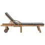Tumbonas con cojín 2 uds madera maciza de teca gris oscuro de vidaXL, Tumbonas - Ref: Foro24-3054634, Precio: 611,74 €, Descu...